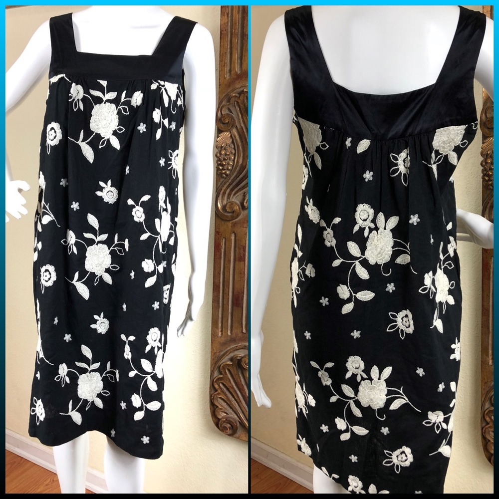 Karen Kane Dress Size M Linen Blend Black Shift